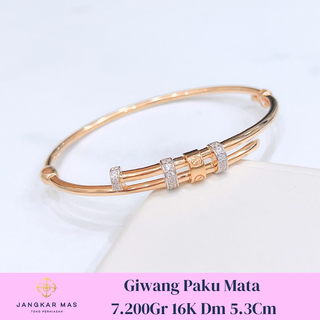 GELANG EMAS PAKU MT AD PUTIH BERAT 7.200GR KADAR 16K