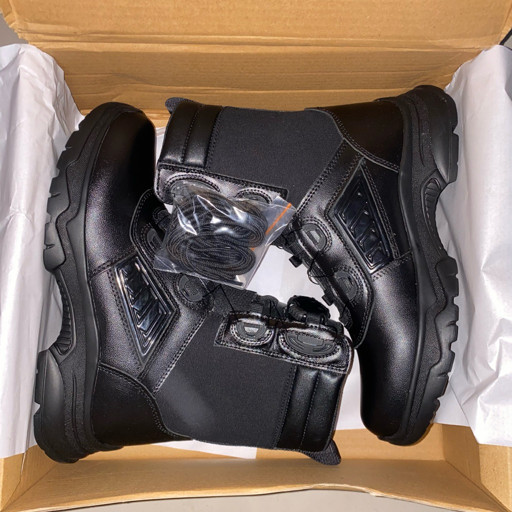 Sepatu PDL Hitam Putar Jatah Brimob / Sepatu PDL Hitam tali Kawat Jatah Brimob / Sepatu PDL Putar Ja