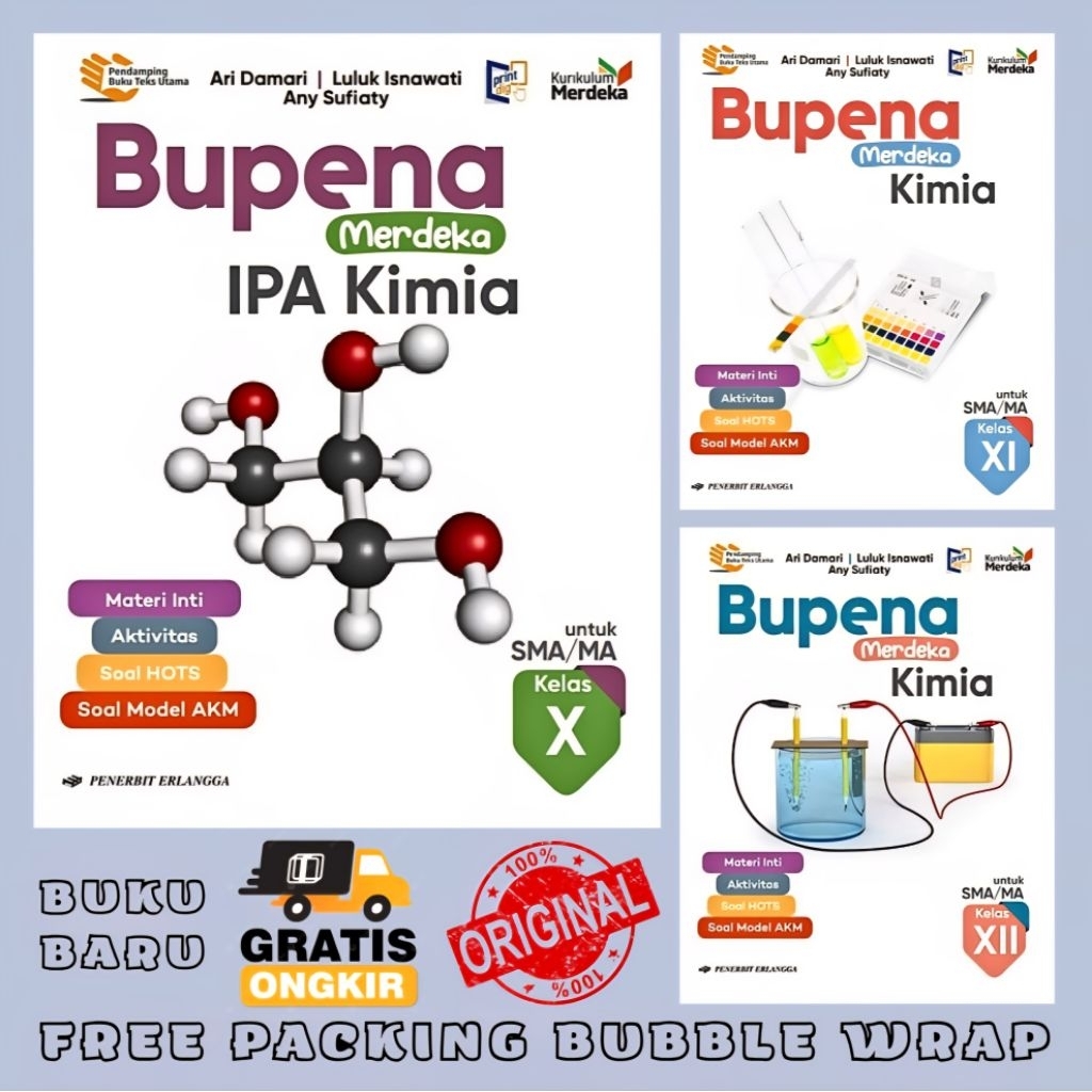 Buku Bupena IPA Kimia Kelas 1 2 3 / 10 11 12 SMA Penerbit Erlangga Kurikulum Merdeka Km