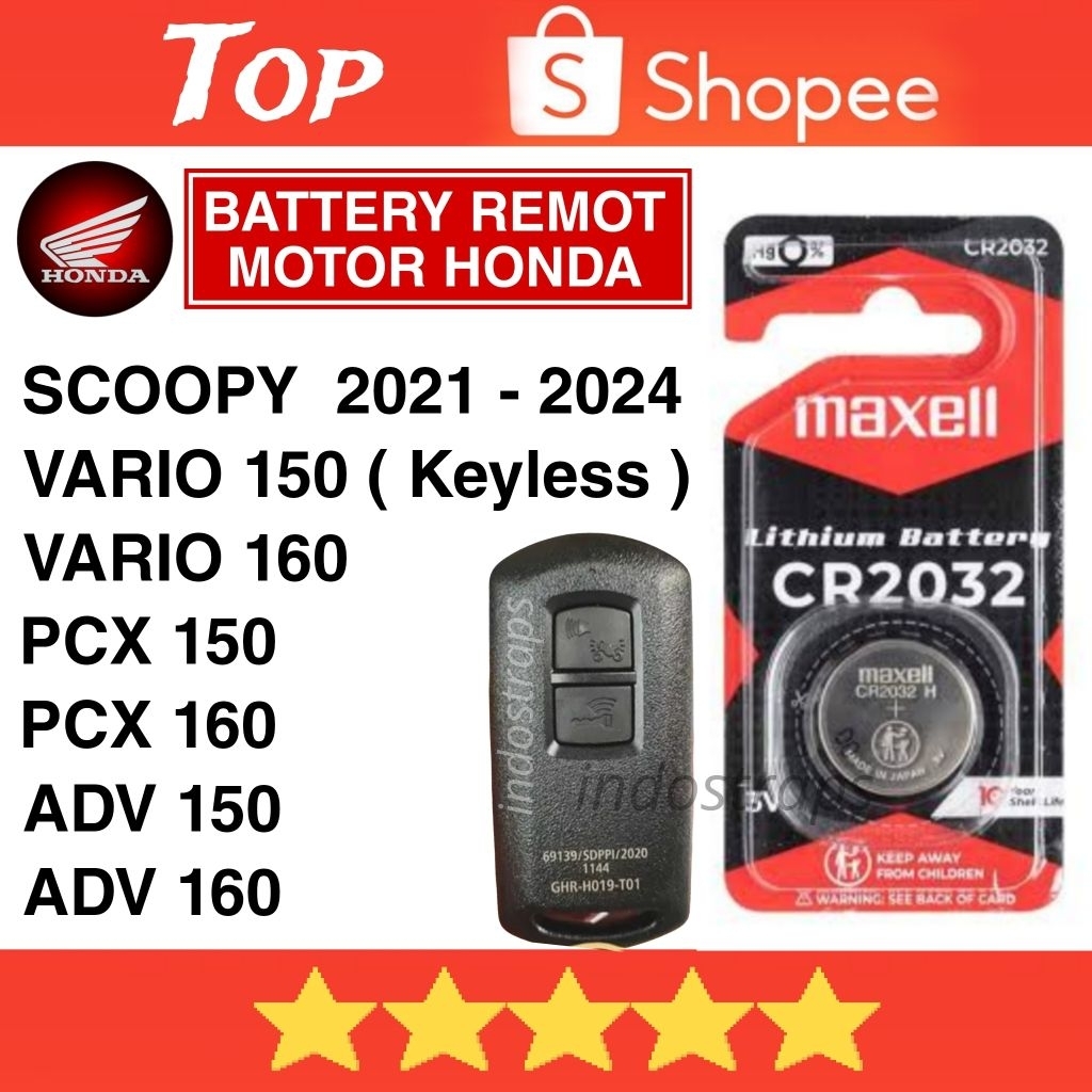 Baterai Remote PCX 150 160 VARIO 150 160 Batre Remote Kayless ADV 150 160 NEW VARIO 125 SCOOPY Remot