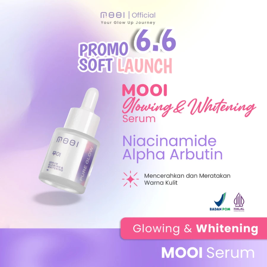 MOOI Serum Pure Glow Brightening 20ml - Serum Korea Pencerah Wajah
