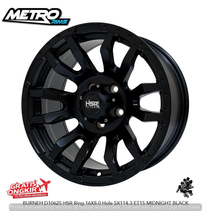 Terbaru velg racing gagah ring 16x8 black untuk mobil rush konde terios reborn velk HSR Burneh R16