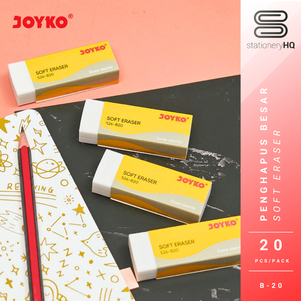 

D3W! (20 pcs) Soft Eraser / Penghapus / Stip Joyko 20 Besar