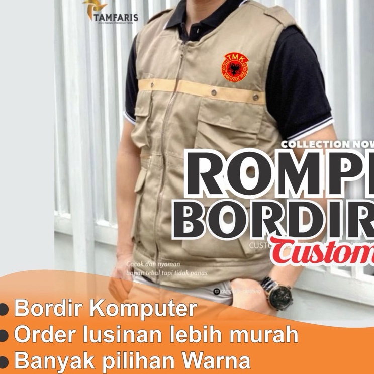 Rompi Bordir Custom  Seragam Kerja Satuan  Grosir