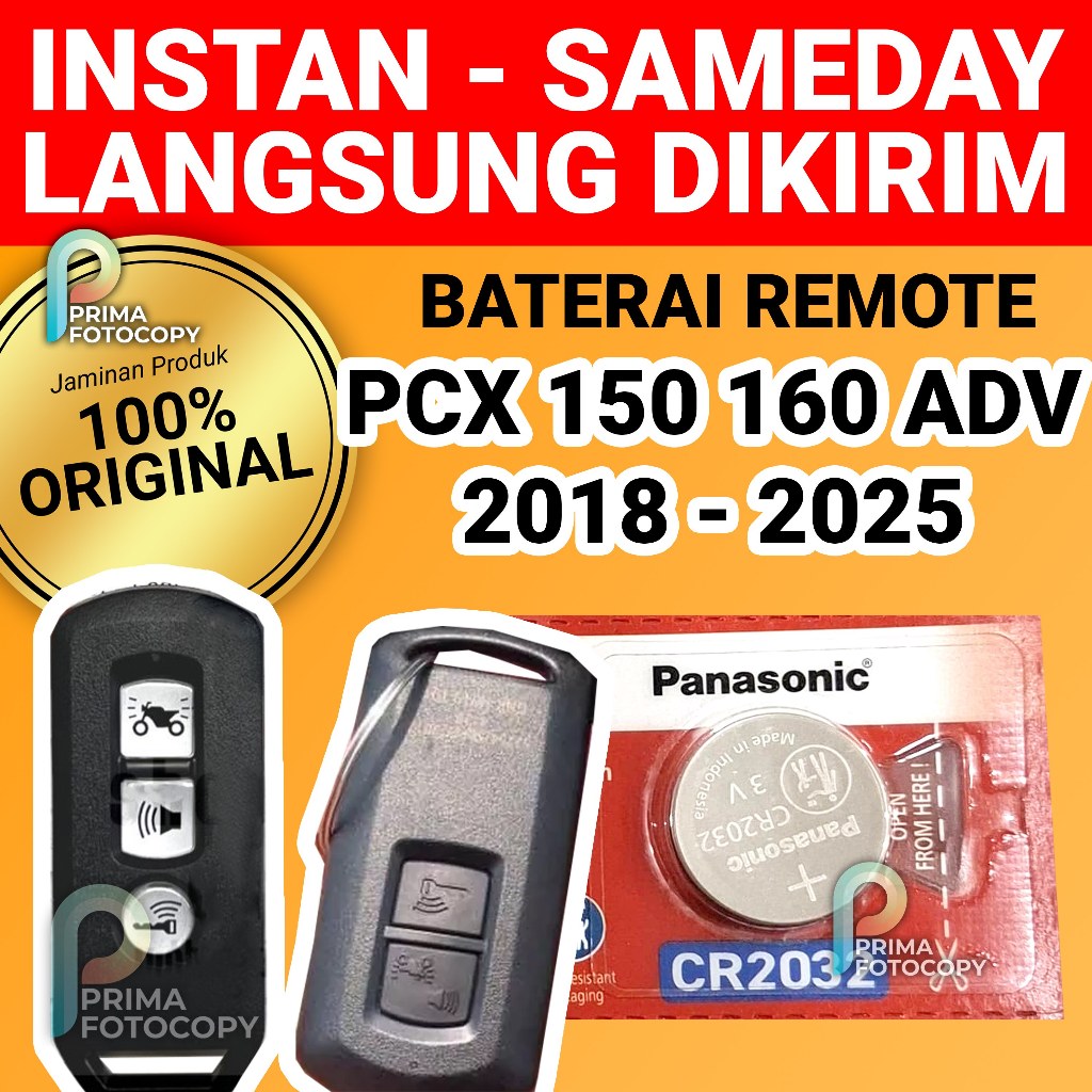 Battery Remote Baterai Remot PCX 150 160 ADV 2018 2019 2020 2021 2022 2023 2024 2025 Keyless Kunci M