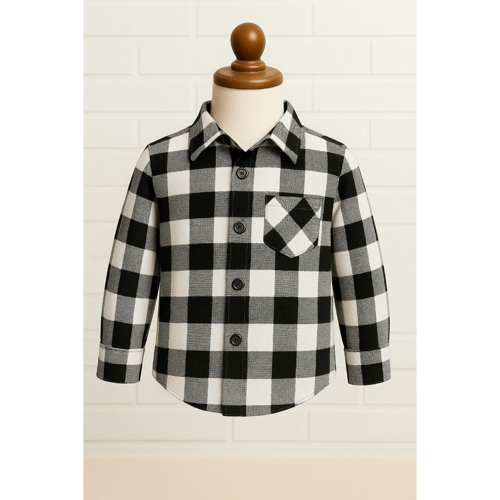COD / BAJU FLANEL ANAK COWOK WARNA PUTIH USAI 2 TAHUN - 10 TAHUN