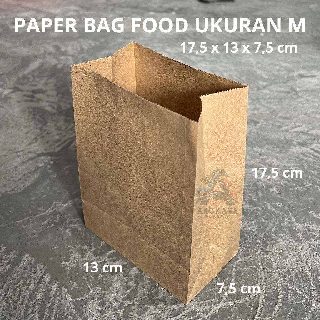 

paper food bag size M ( 13x17,5 cm ) paper food kraft / paper food coklat / paper bag coklat / paper bag kraft / paper food kentang / kertas coklat / kertas tela tela / kantong kertas / kantong paperbag / kantong kentang goreng / kertas bola ayam 17,5x13