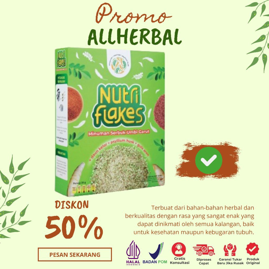 

Nutriflakes Sereal Umbi Garut Atasi Asam Lambung, maag, Dan Gerd
