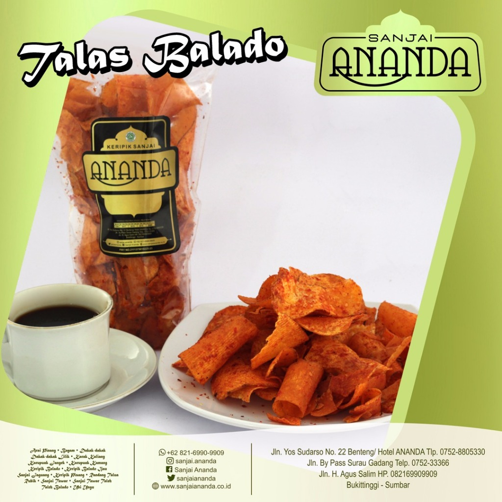 

KERIPIK TALAS BALADO PEDAS DAN ENAK ASLI BUKITTINGGI