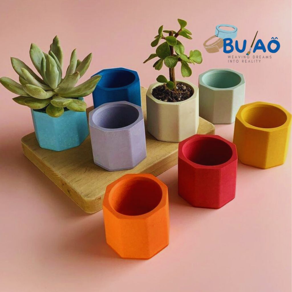 Pot Mini Hexagonal | Pot Mini Gypsum Marble | Handmade Gypsum | Pot Sukulen | Pot Kaktus | Hiasan Me