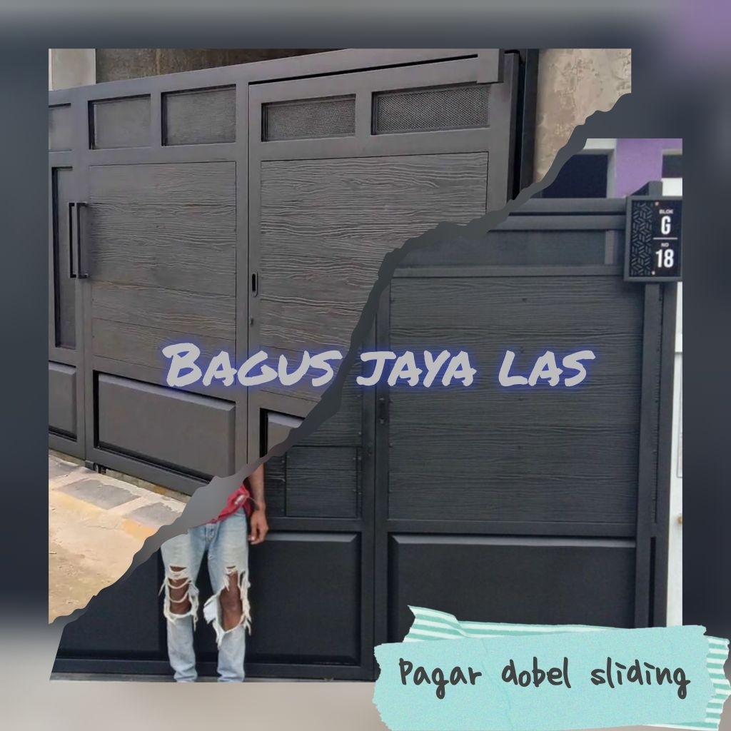 Pagar pintu gerbang minimalis/ pager besi holo galvanis model terbaru bergaransi