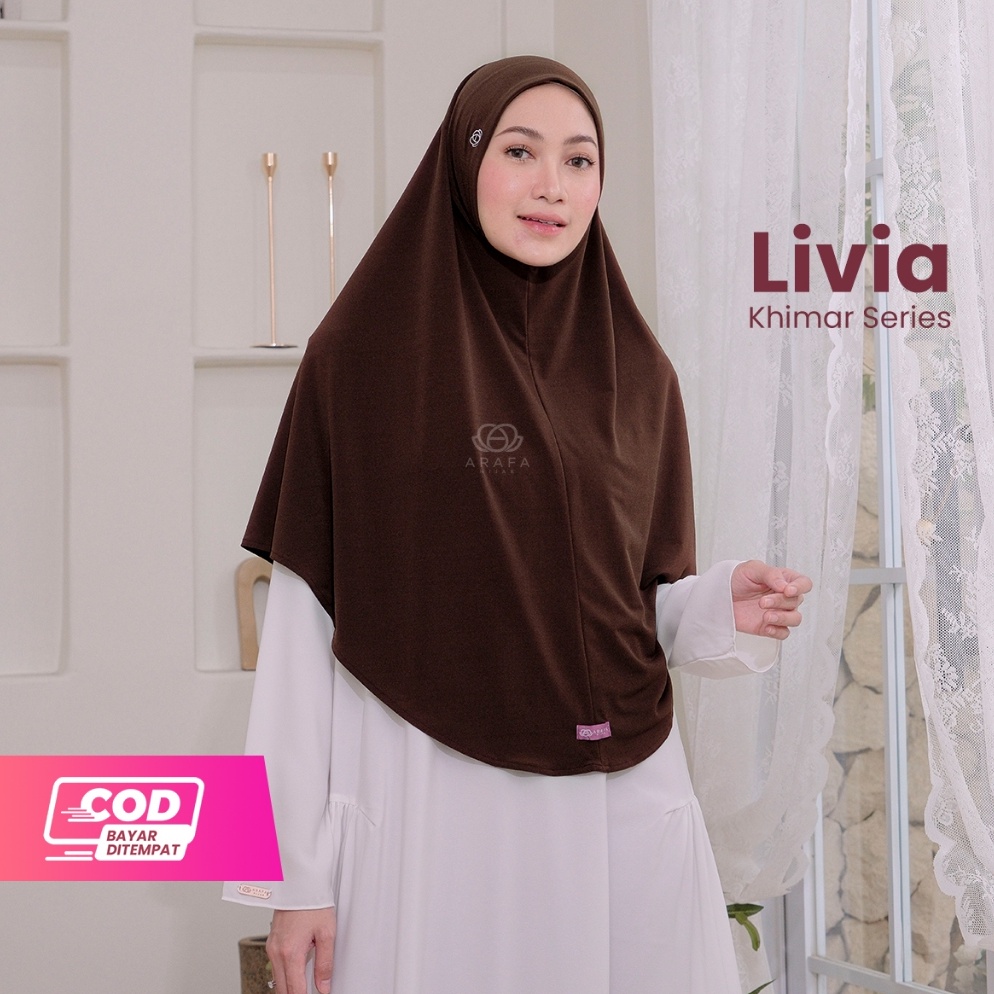 KODE C59R Arafa Hijab  Khimar Livia M dan L  Jilbab Instan Terbaru  Syari Non Pet  Jersey ITY Premiu