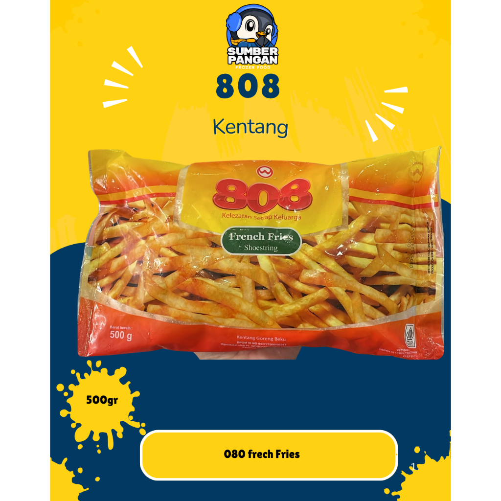 

808 Kentang French Fries Shoestring 500gr & 1kg