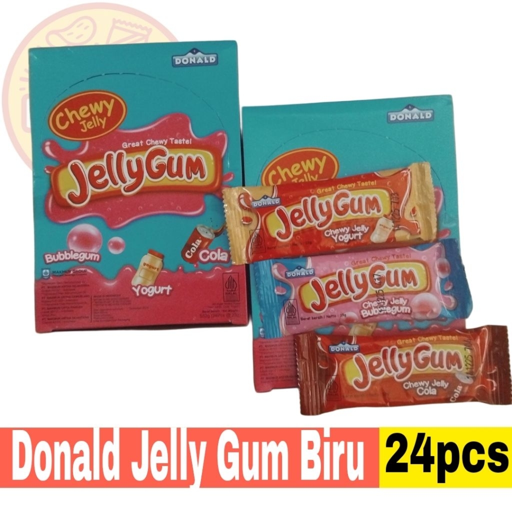 

Donald Chewy Jelly Gum Assorted Biru Display Box isi 24pcs