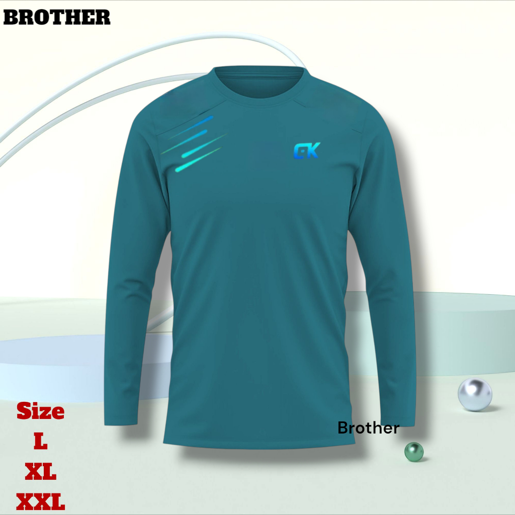Kaos Polos Olahraga Jersey Dryfit Premium Lengan Panjang Dewasa Pria Wanita Baju Atasan Sport Badmin