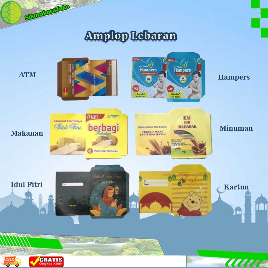 

(sko) Amplop Lebaran Angpao Idul fitri Motif Snack Makanan Minuman