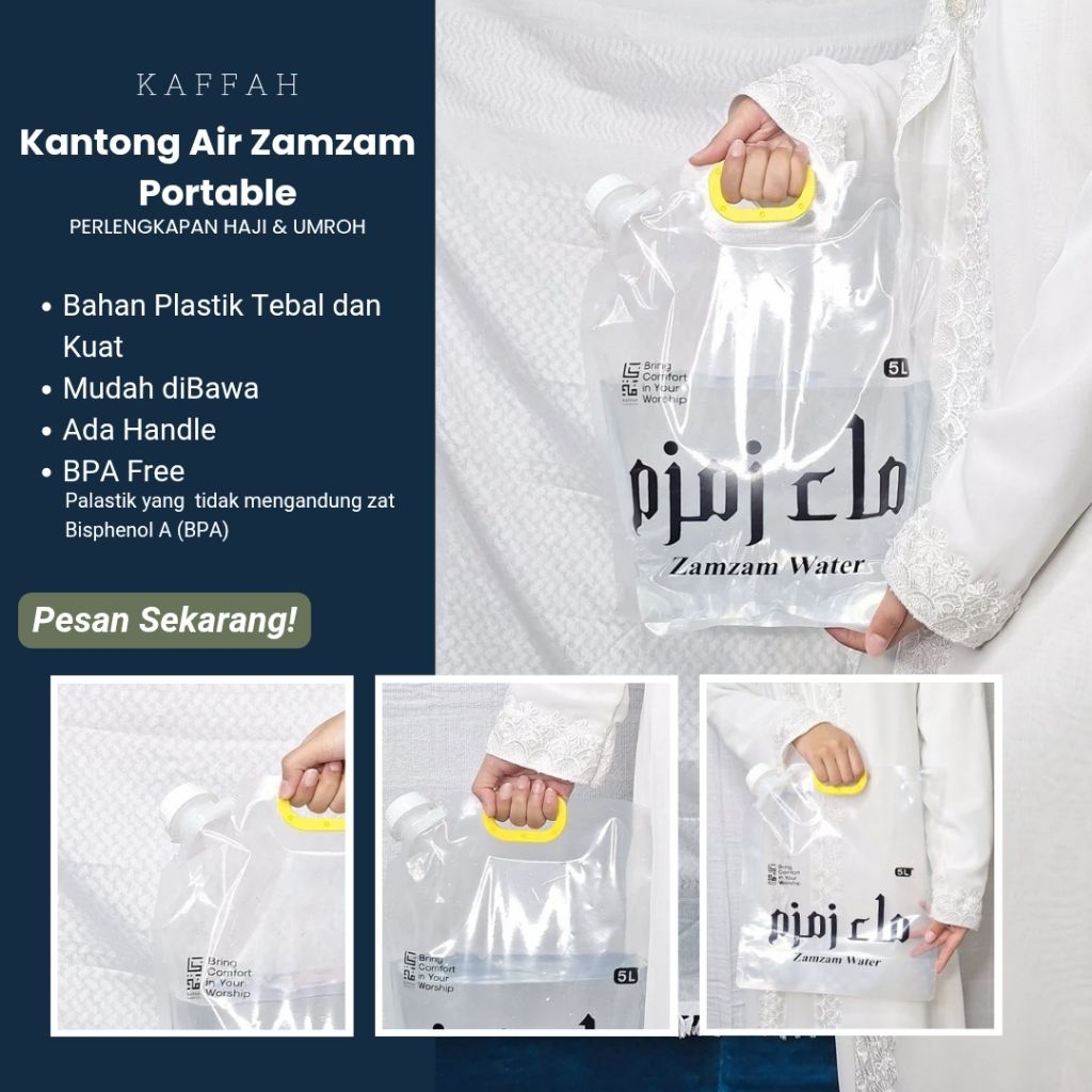 

KAFFAH~Kantong Air Zamzam Portable BPA Free 5 Liter Perlengkapan Haji Dan Umroh