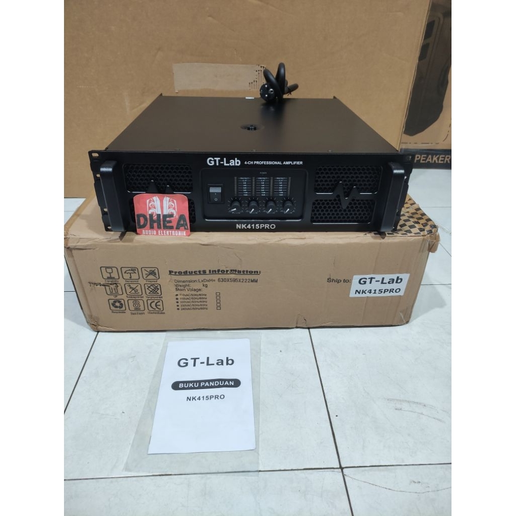 Power Amplifier GT-Lab NK415PRO Original by RDW 4 channel CLASS H 4 x 1500 Watt garansi resmi panel 