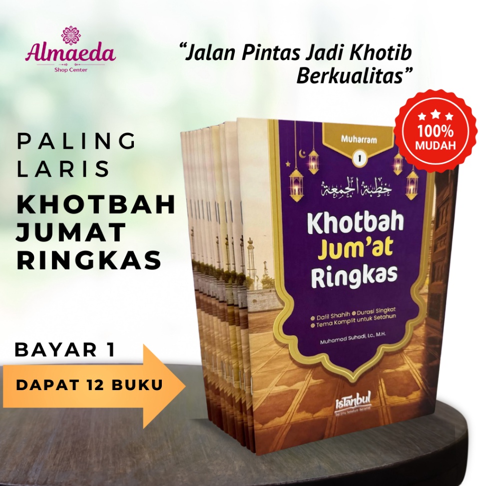 KODE D62P Buku khotbah khutbah jumat ringkas singkat lengkap dalil shahih 12 buah kitab rahasia khot