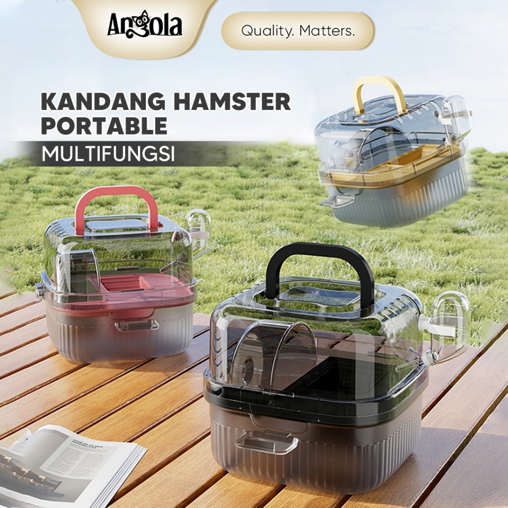 ANGOLA Kandang Hamster Portable 2 Tingkat F33 Kandang Mini Hamster Transparan Fasilitas Lengkap