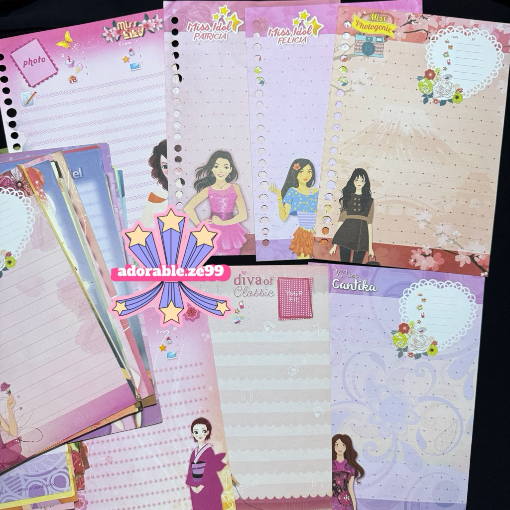 

[ Ready Stock ] Paket Hemat Harvest Miss Putri Putra Universe Princess Prince Diva Isi Binder A5 Paper Loose Leaf Kertas Koleksi jadul rare Y2K Limited Edition edisi terbatas Apple Bear Kolektor Collector pahe second preloved thrift girls boy bundle motif