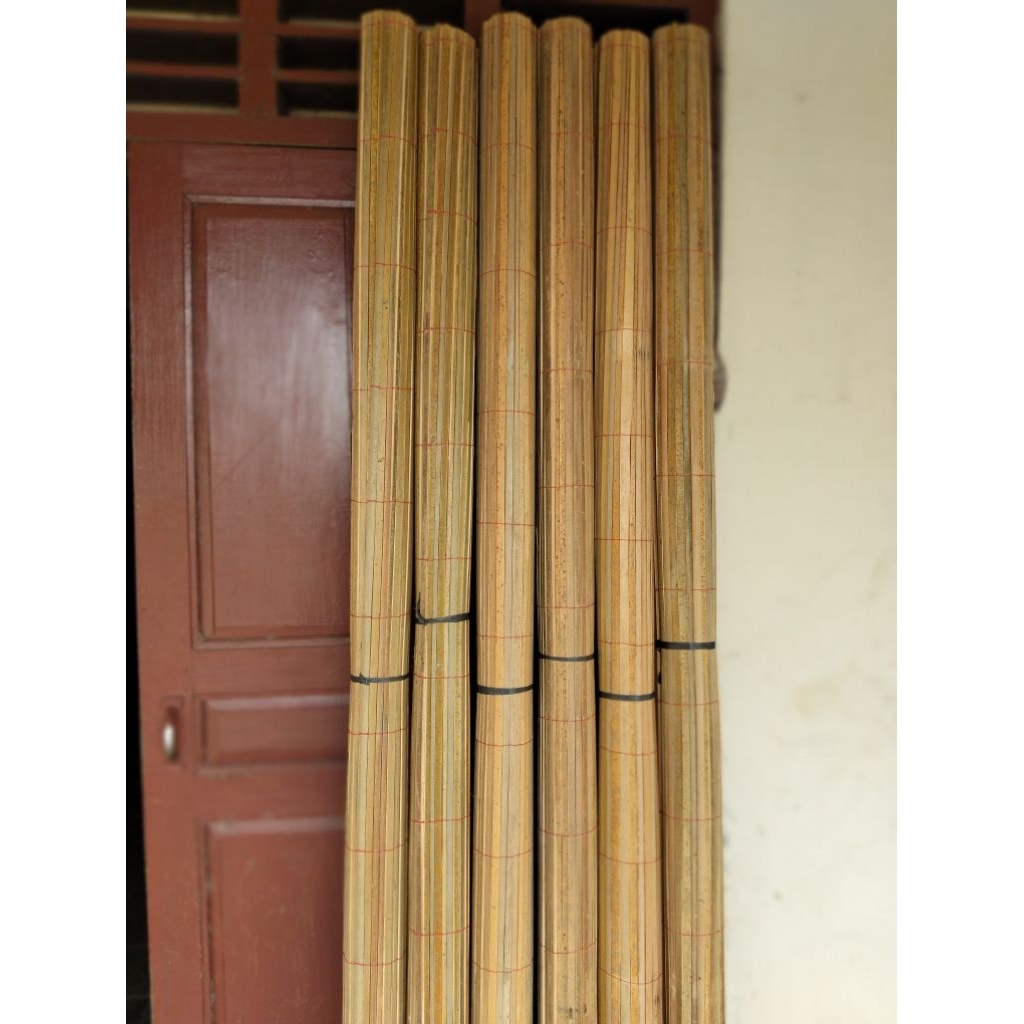 TIRAI BAMBU SAWIT NATURAL LENGKAP DENGAN TALI DAN KEREKAN TIRAI BAMBU TIRAI JENDELA TIRAI BAMBU GULU