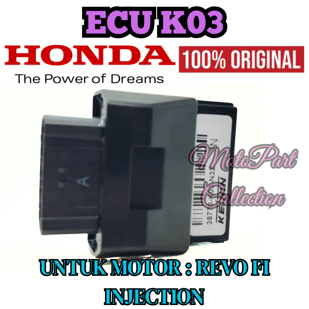 ECU Kode-K03 Ori Honda Ahm Revo Fi Injection PGM Fi 2014 38770-K03-N32 38770K03N32 KUALITAS 100% ORI