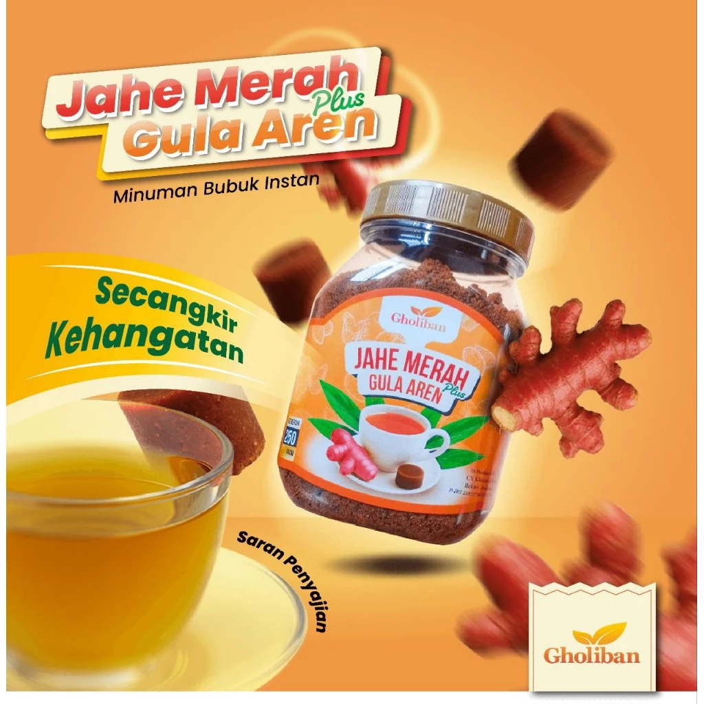 

Jahe Merah Gula Aren Gholiban Tanpa Pengawet isi 250 gr