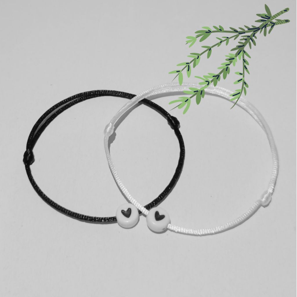 Gelang couple love//tali satin 1mm