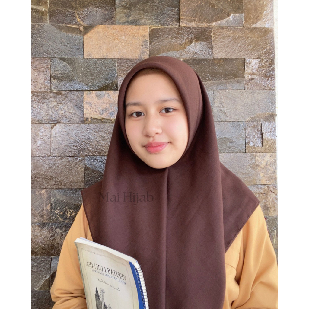 Hijab coklat pramuka sekolah paris premium Mai Hijab