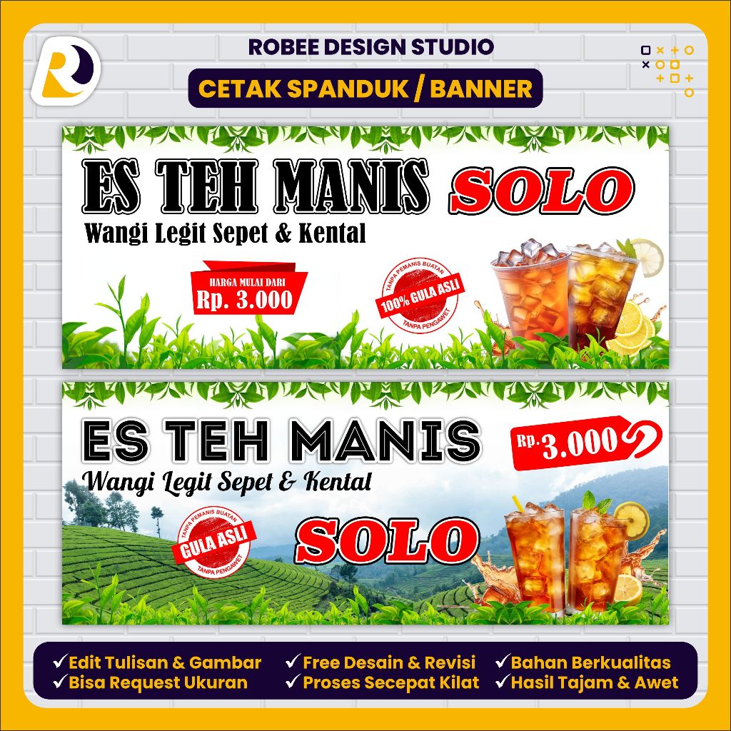 Spanduk Banner Es Teh Manis Solo Original