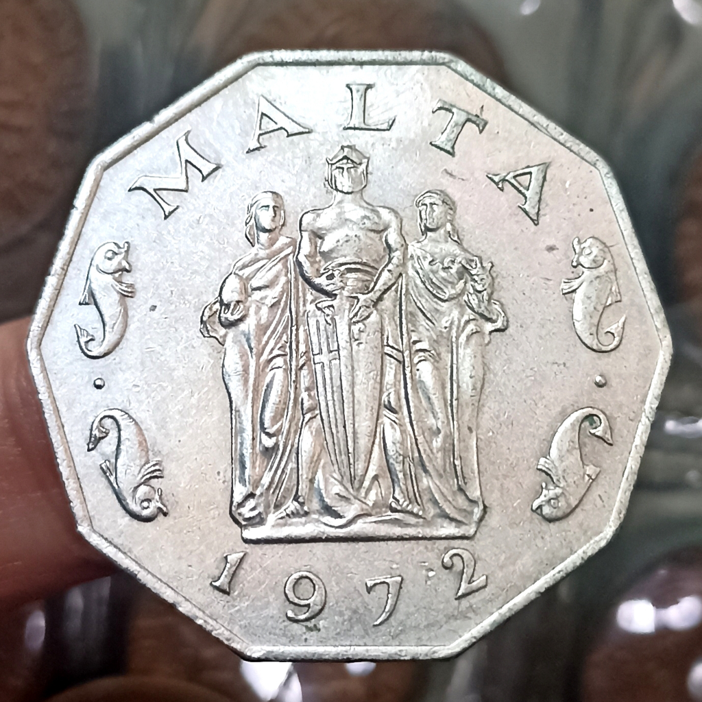 Koin Kuno Malta 50 Cents Tahun 1972