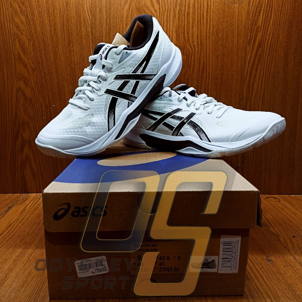 Sepatu ASICS GEL TACTIC 13 (White/Black) 100% ORIGINAL