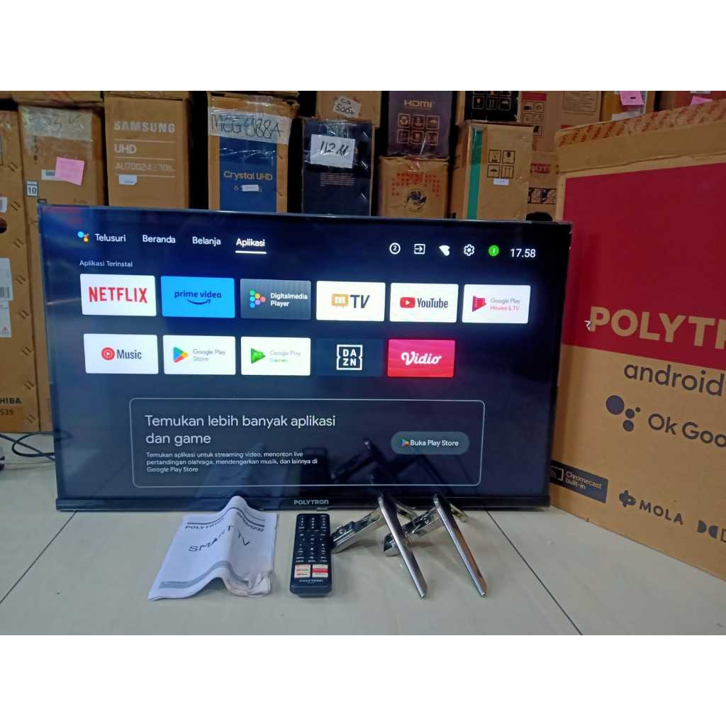 TV SECOND POLYTRON 32 INCH ANDROID YOUTUBE WIFI NETFLIX HDMI USB BLUETOOHT NORMAL 4990F