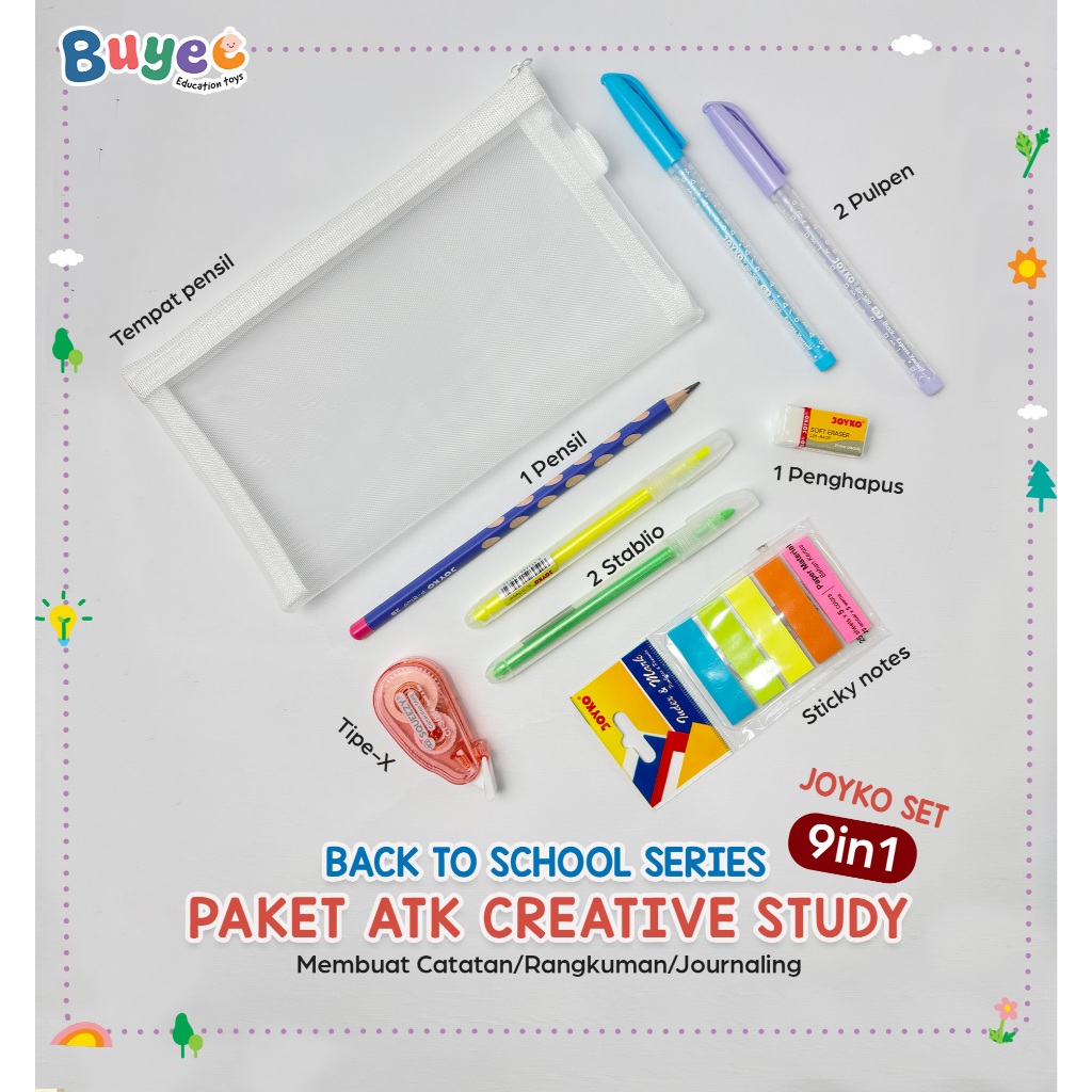 

Ay00! BUYEE GIFT - Paket Set Alat Tulis Belajar Matematika Crative Study JOYKO Set ATK Set