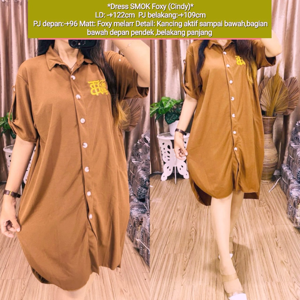 Dress Foxy Cindy / Dress Foxy Cindy Kerah Panjang Belakang/ Dress Foxy Cindy / Dress Foxy Canda / Dr