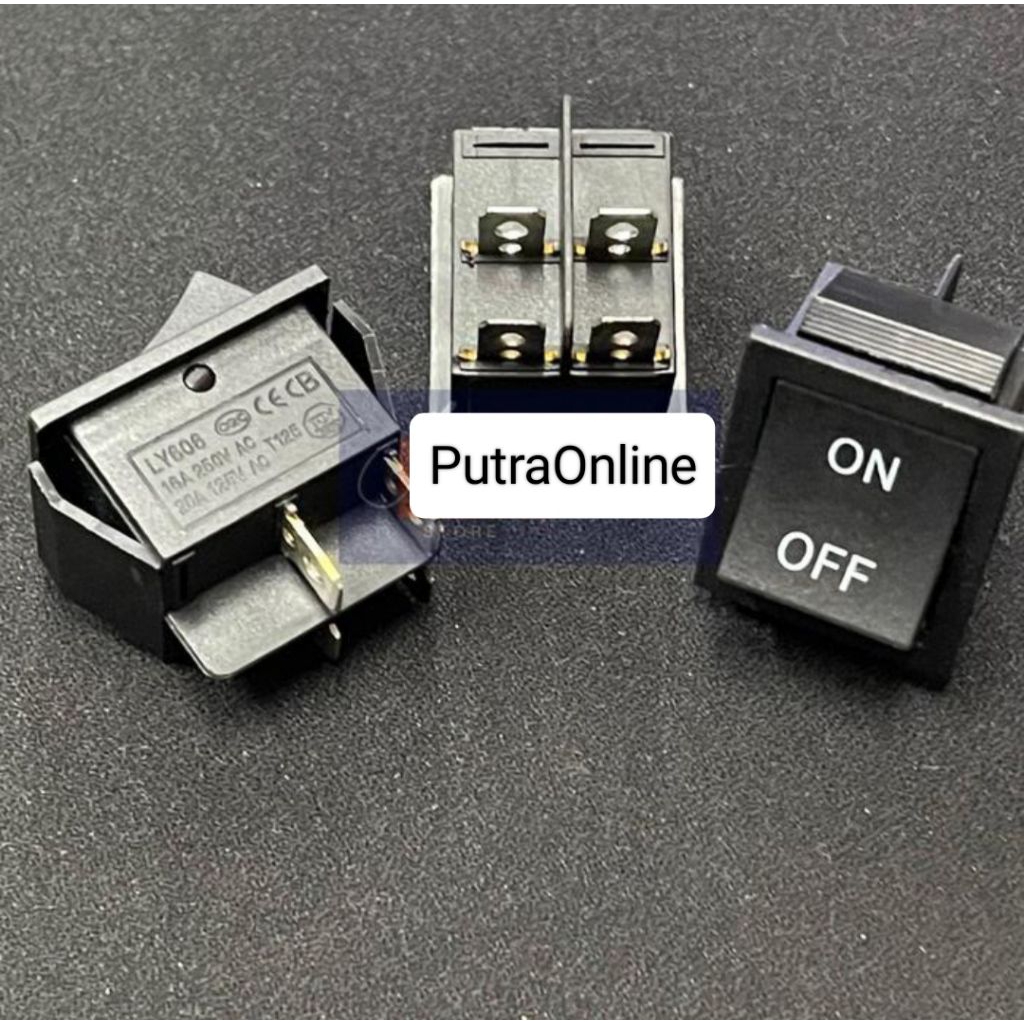 Saklar 4 kaki On Off Hitam Besar Jual Per/10pcs - Switch 4pin On Off Hitam Besar