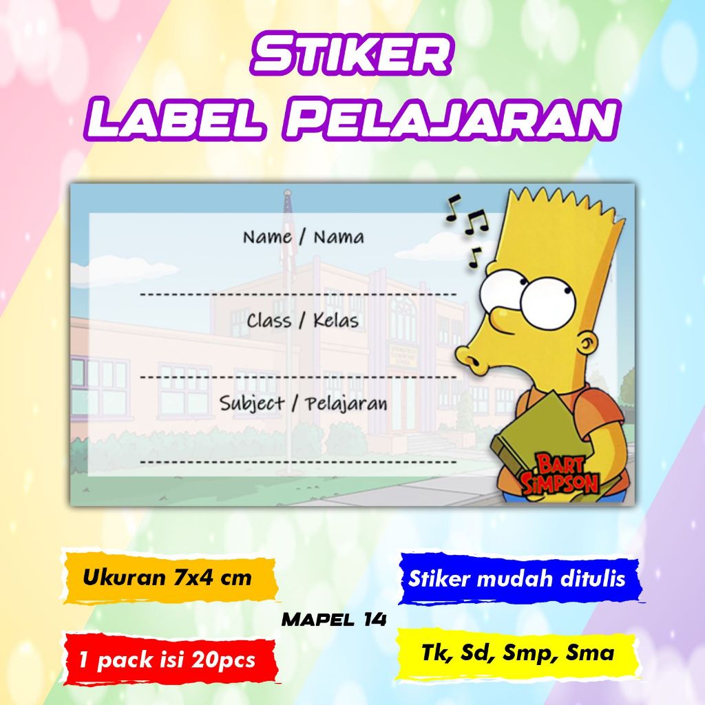 

Stiker Label Pelajaran Nama Kelas
