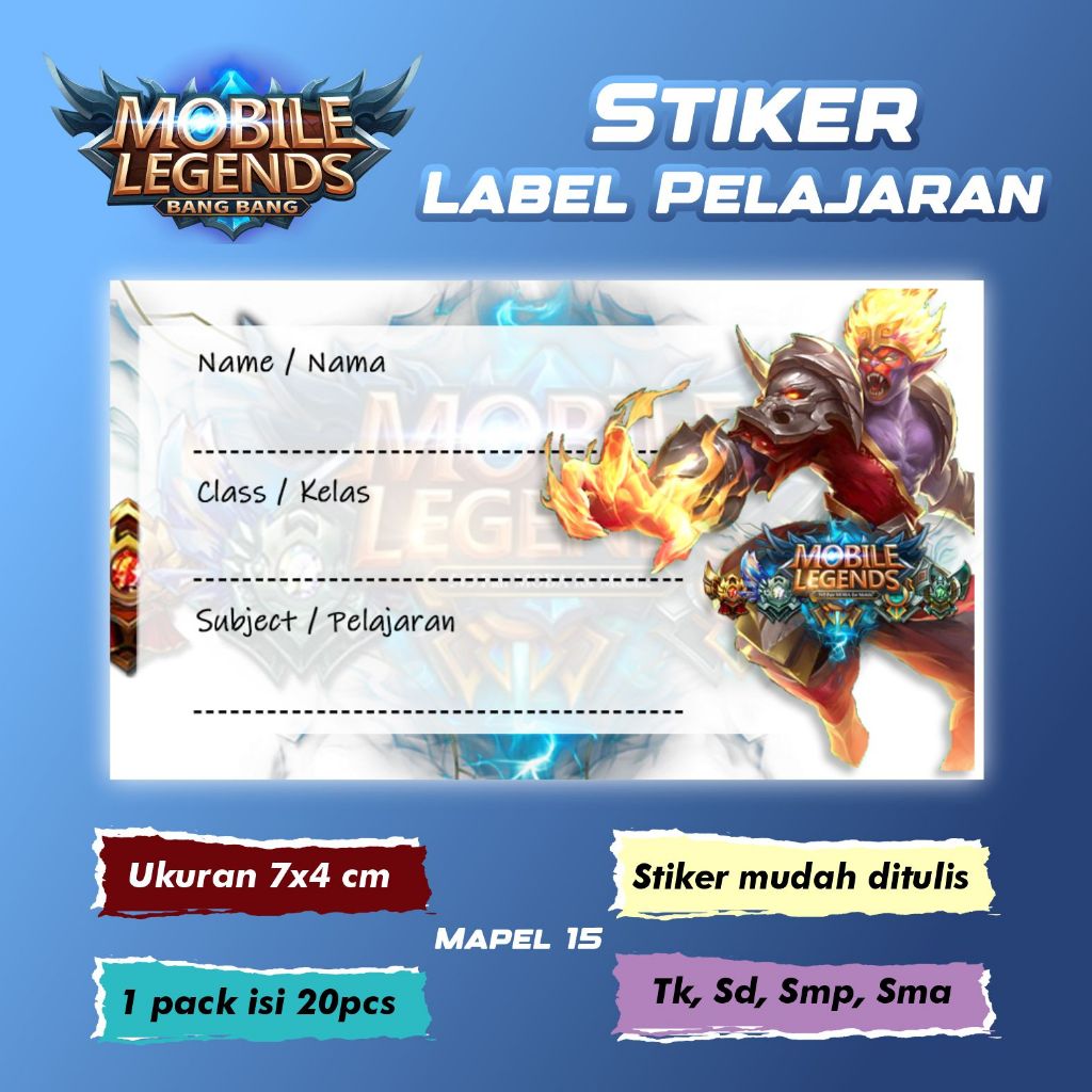 

Stiker Label Pelajaran Nama Kelas Karakter