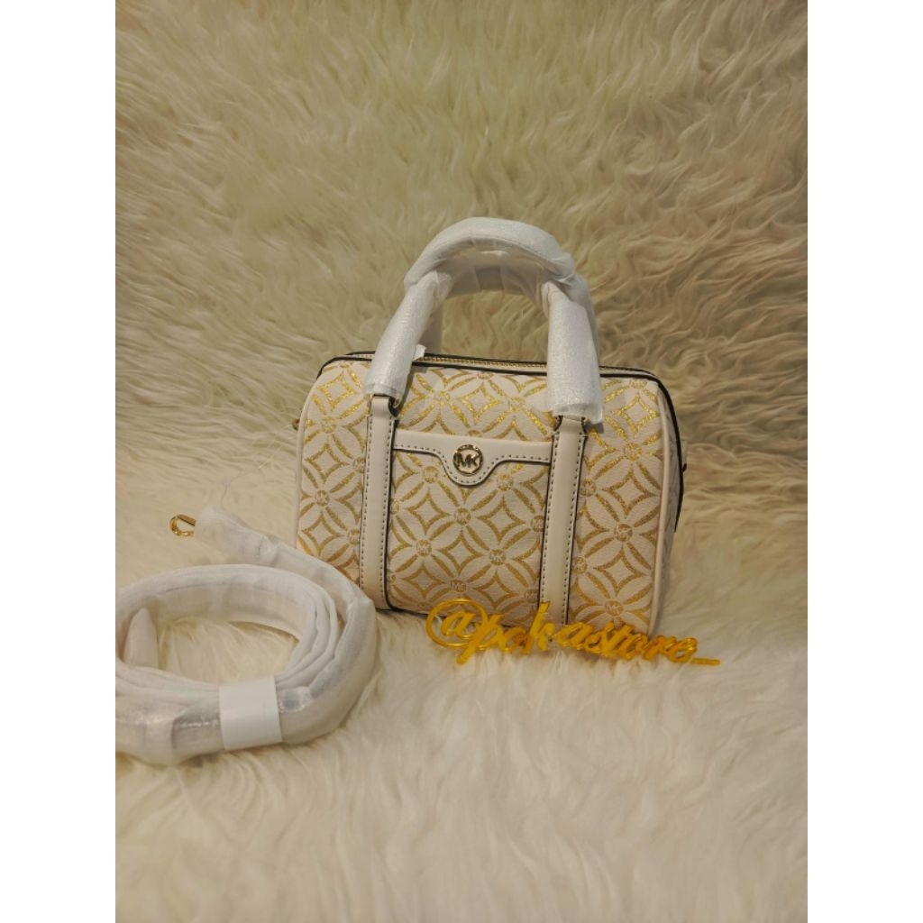 Tas MICHAEL KORS Travel Small Duffle Crossbody Pale Gold Multi AUTHENTIC USA