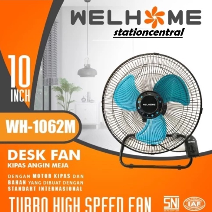 Welhome Kipas Angin WH 1062 M - Desk Fan & Wall Fan swing