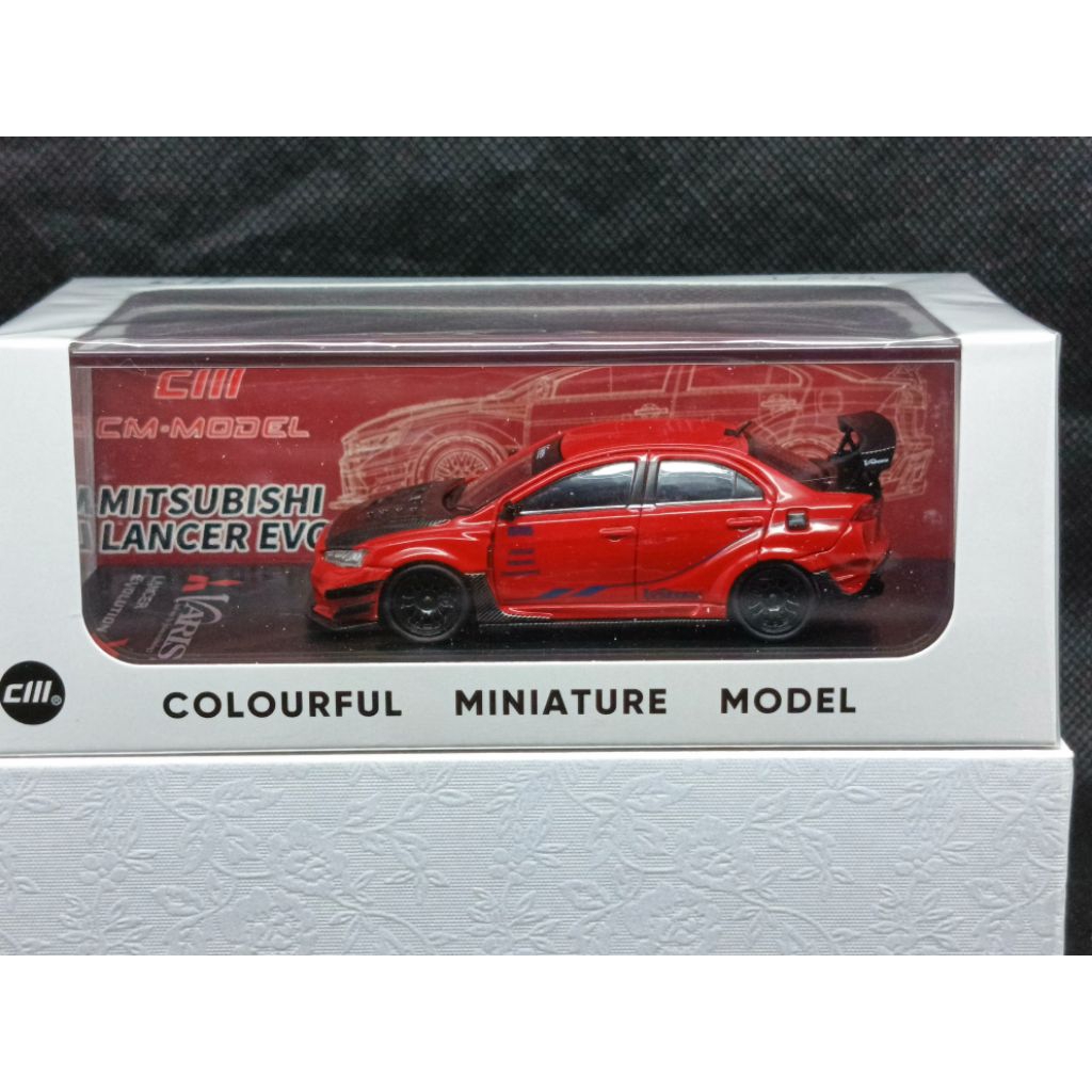 CM Model 1:64 Mitsubishi Lancer Evo X Varis Bodykit Red Carbon Hood (sealed)