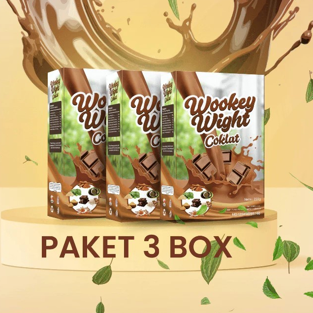 

3 BOX MURAH!!! Wookey Weight - Susu Penambah Berat Badan Rasa Coklat Chocolate 3 Paket