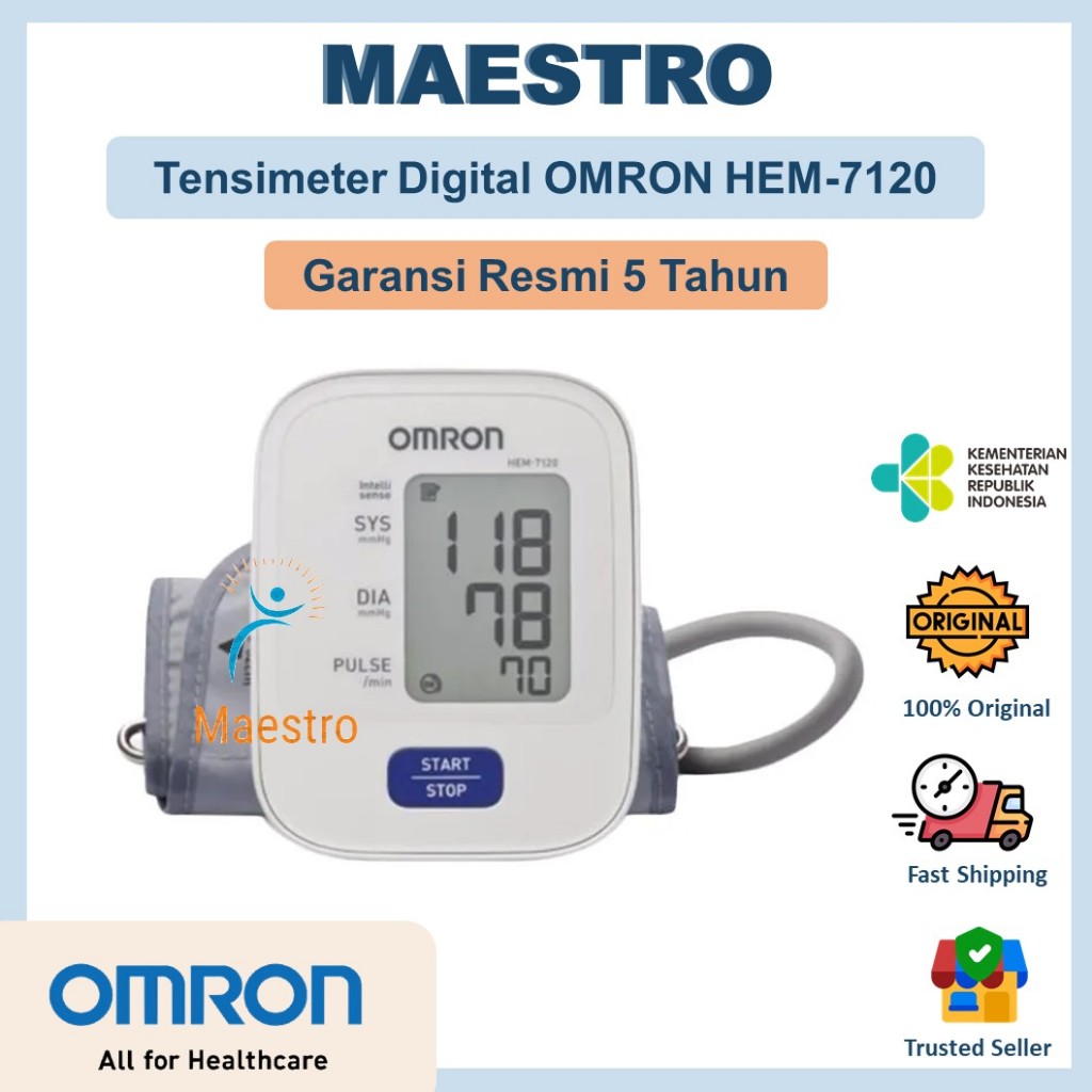 OMRON HEM-7120 Tensimeter Digital Alat Ukur Cek Tes Tensi Tekanan Darah HEM7120