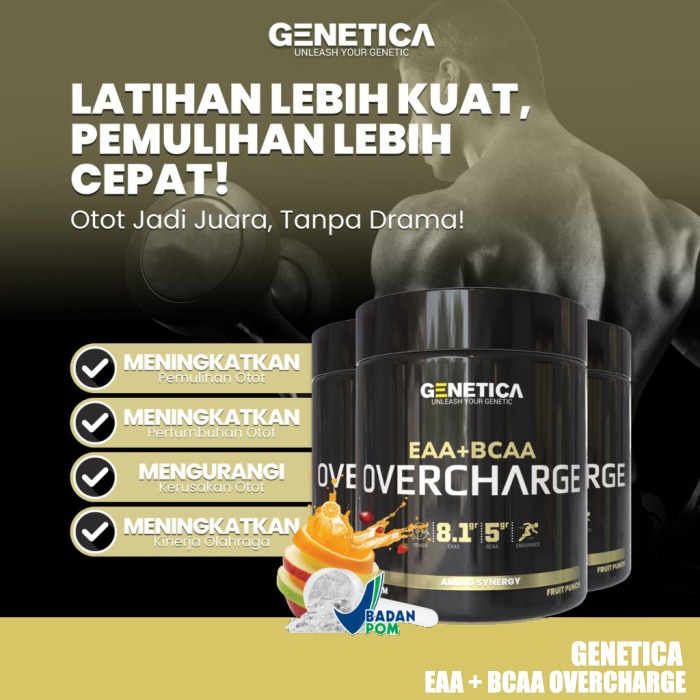 Genetica Overcharge EAA + BCAA Amino Synergy 300 Gram / 900 Gram 30 / 90 Serving