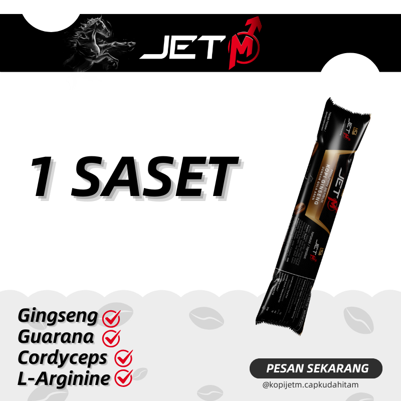 

1 Saset KOPI JET-M (Kopi Gingseng Gula Aren Alami, Penambah Stamina Pria)