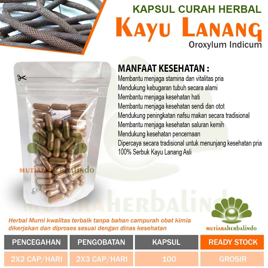 Kayu Lanang 100 Kapsul Herbal Alami untuk Menunjang Kebugaran Pria
