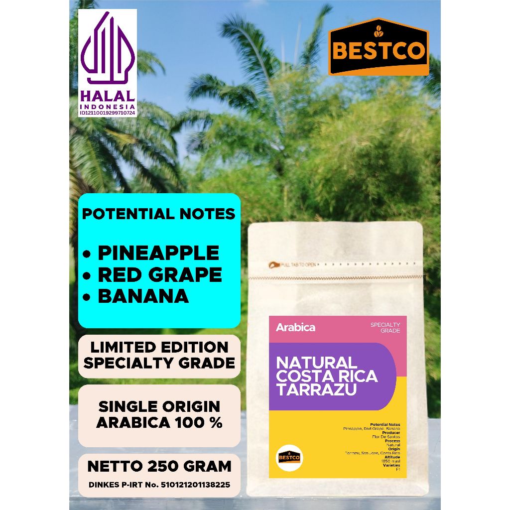 

Kopi Bestco Specialty Arabica Natural Costa Rica Tarrazu 250 gr