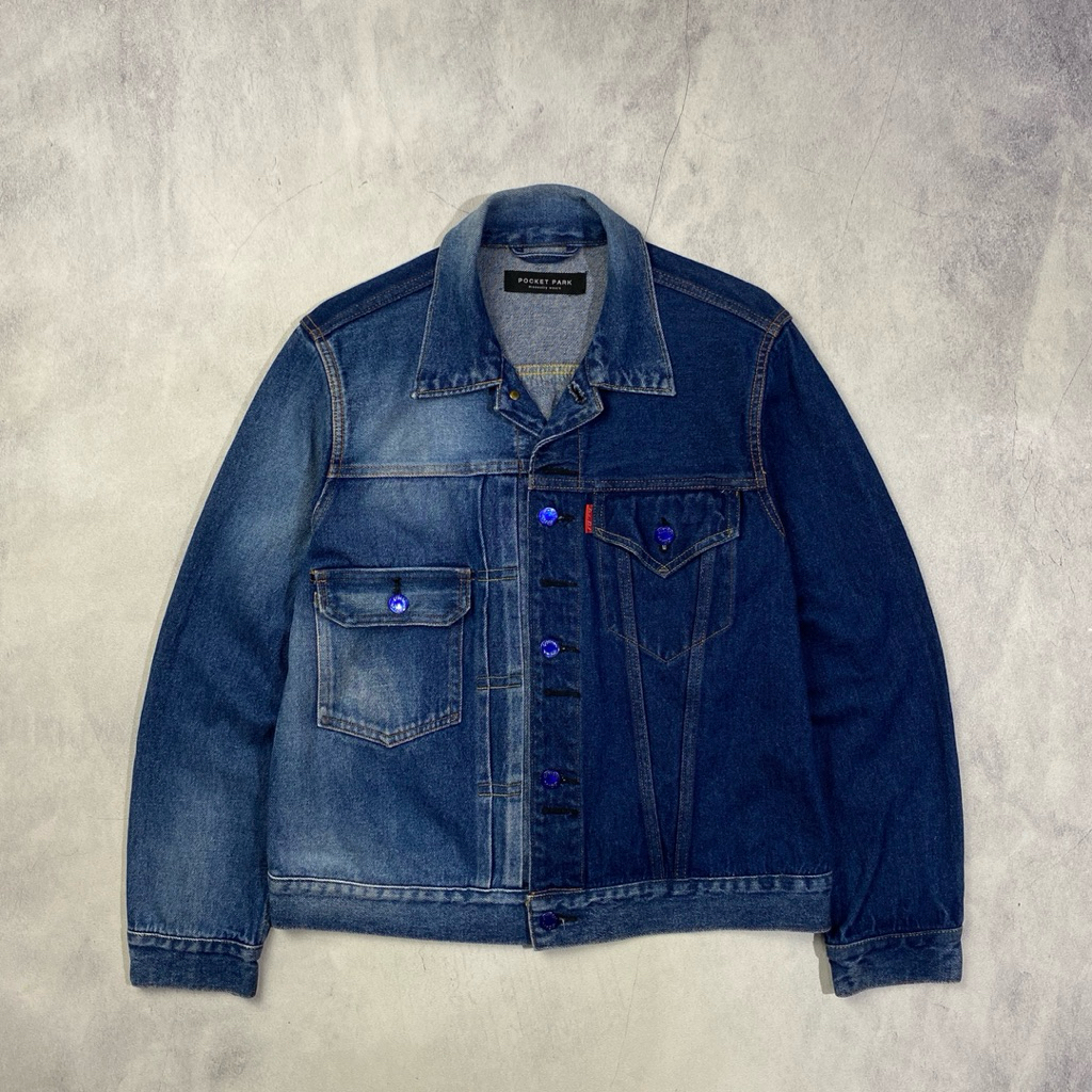 Pocket Park Union Made Rebuild Needles Type I Denim Jacket Casual Harrington Work Jacket