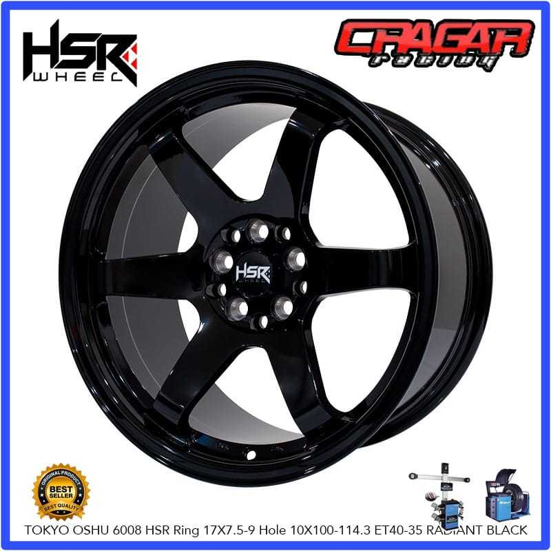 Velg Mobil Hsr Tokyo/ Te37 Ring 17 Lubang 5 Buat Hrv Civic Xpander Creta Full Black Elegan